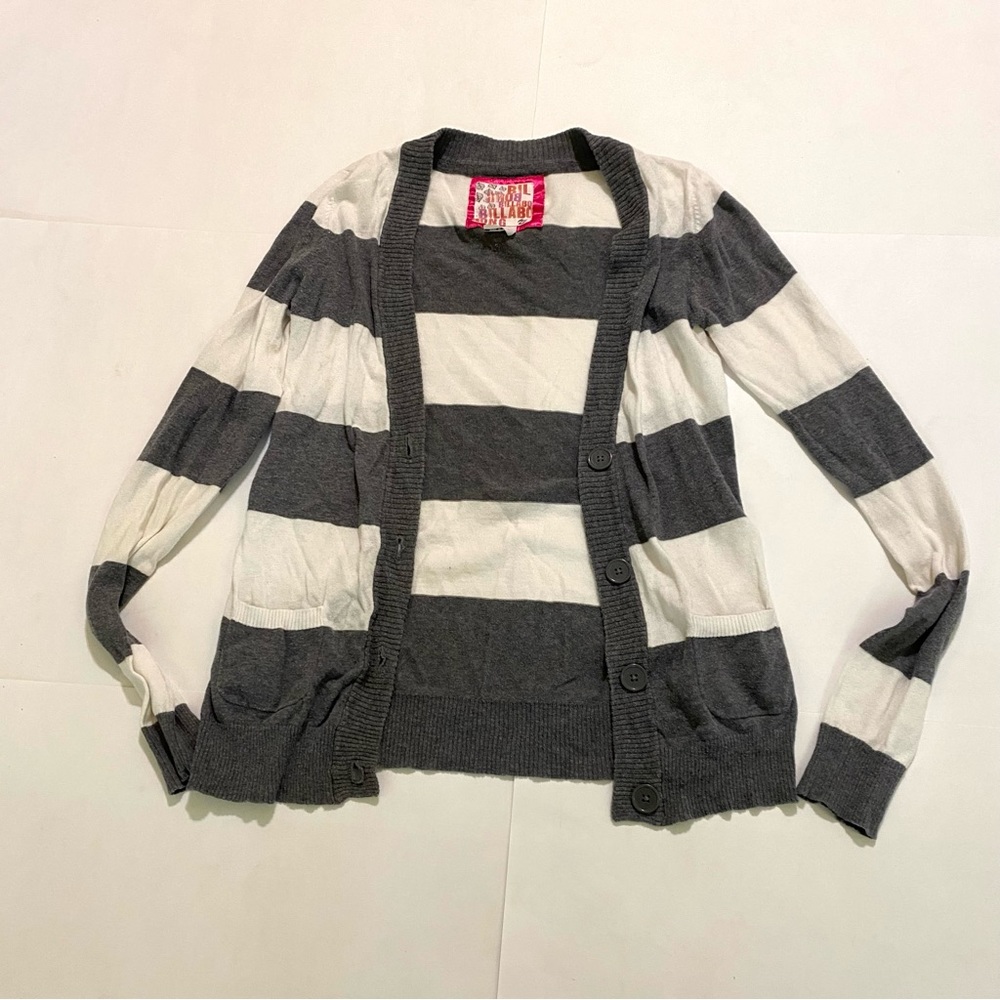 Billabong Striped Gray and White Women's Sweater